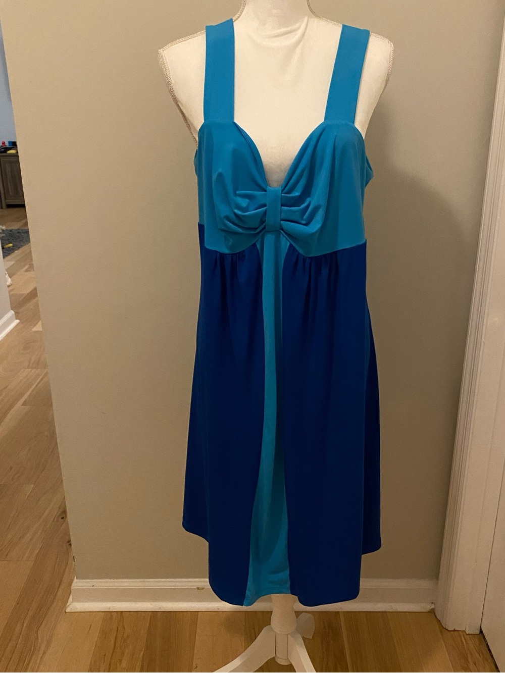 Autonomy Women’s Blue  Two-Tone Bow Front Dress Size 1X NWT